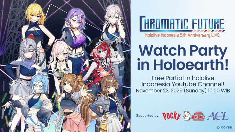 hololive Indonesia 5th Anniversary LIVE “Chromatic Future” watch party announced