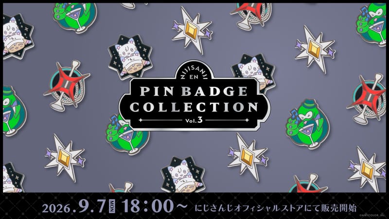 NIJISANJI EN PIN BADGE COLLECTION Vol.3 将于9月7日发售
