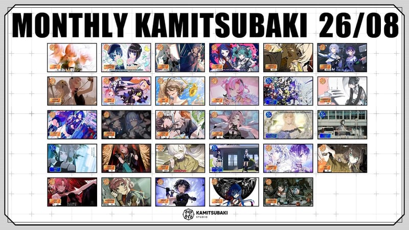 「MONTHLY KAMITSUBAKI 26/08」公开,回顾8月新曲MV与翻唱
